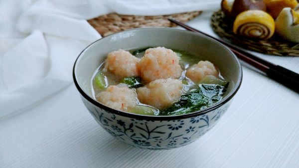 虾仁丸子煮油菜