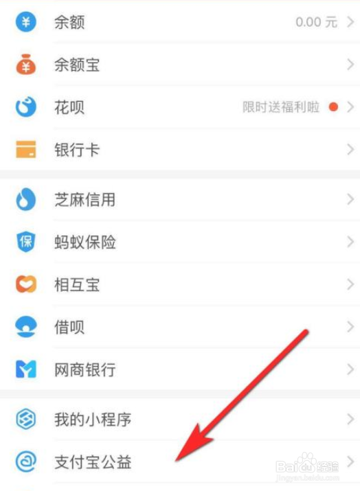 支付宝的公益捐款在哪里