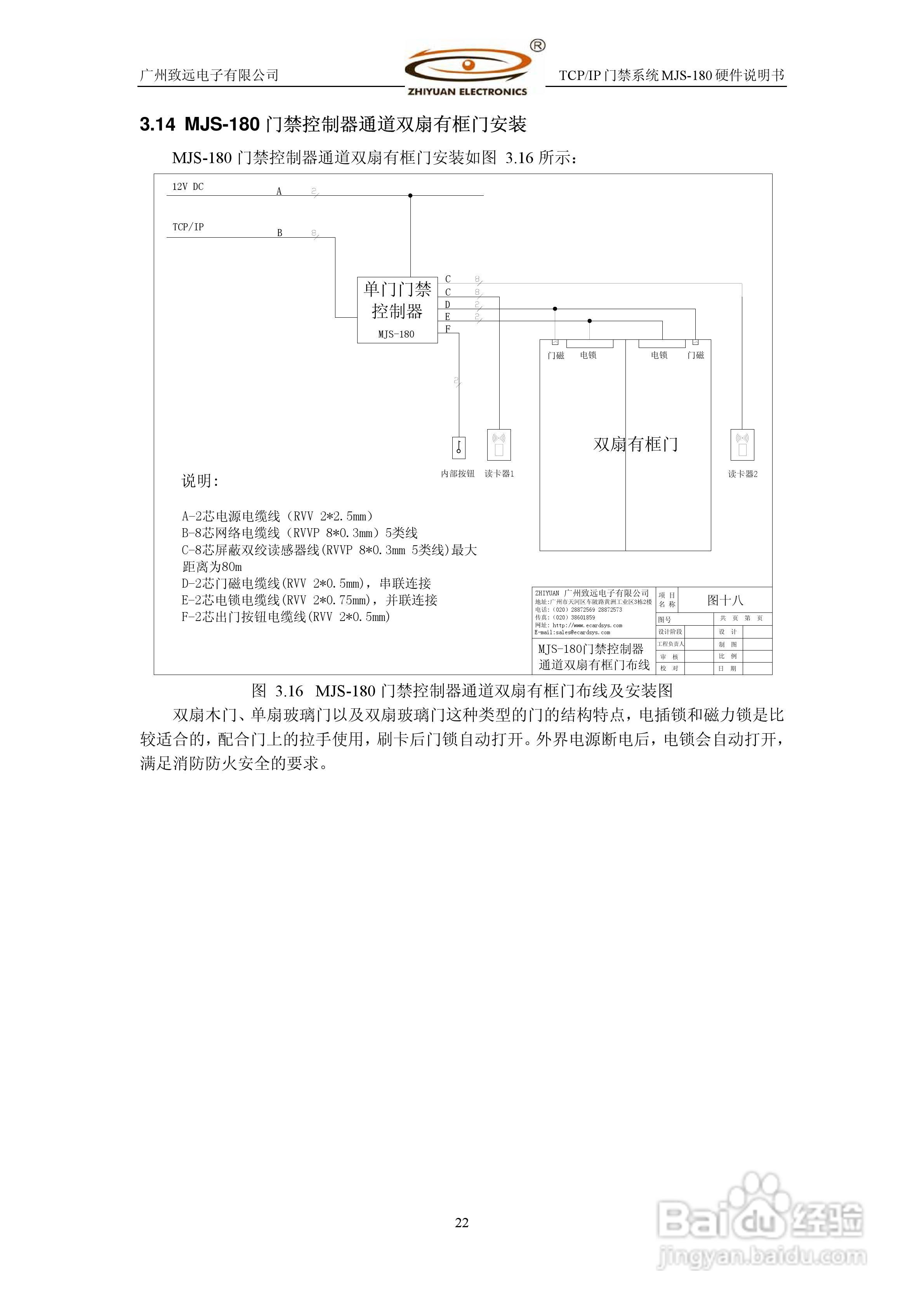 MJS-180 TCP IP门禁控制系统硬件使用说明书:[3]