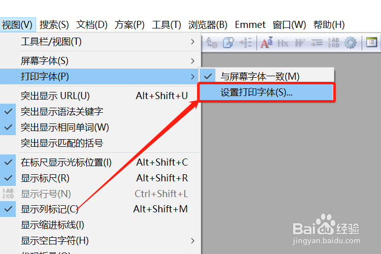 EditPlus怎么设置打印字体
