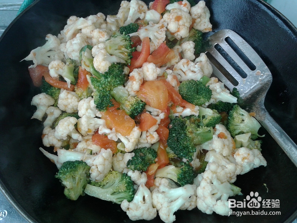 营养健康快手菜——番茄炒双花