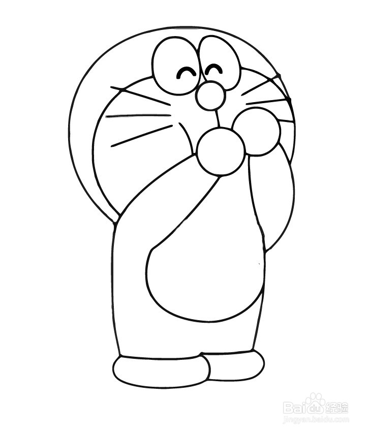 机器猫简笔画 分步画法