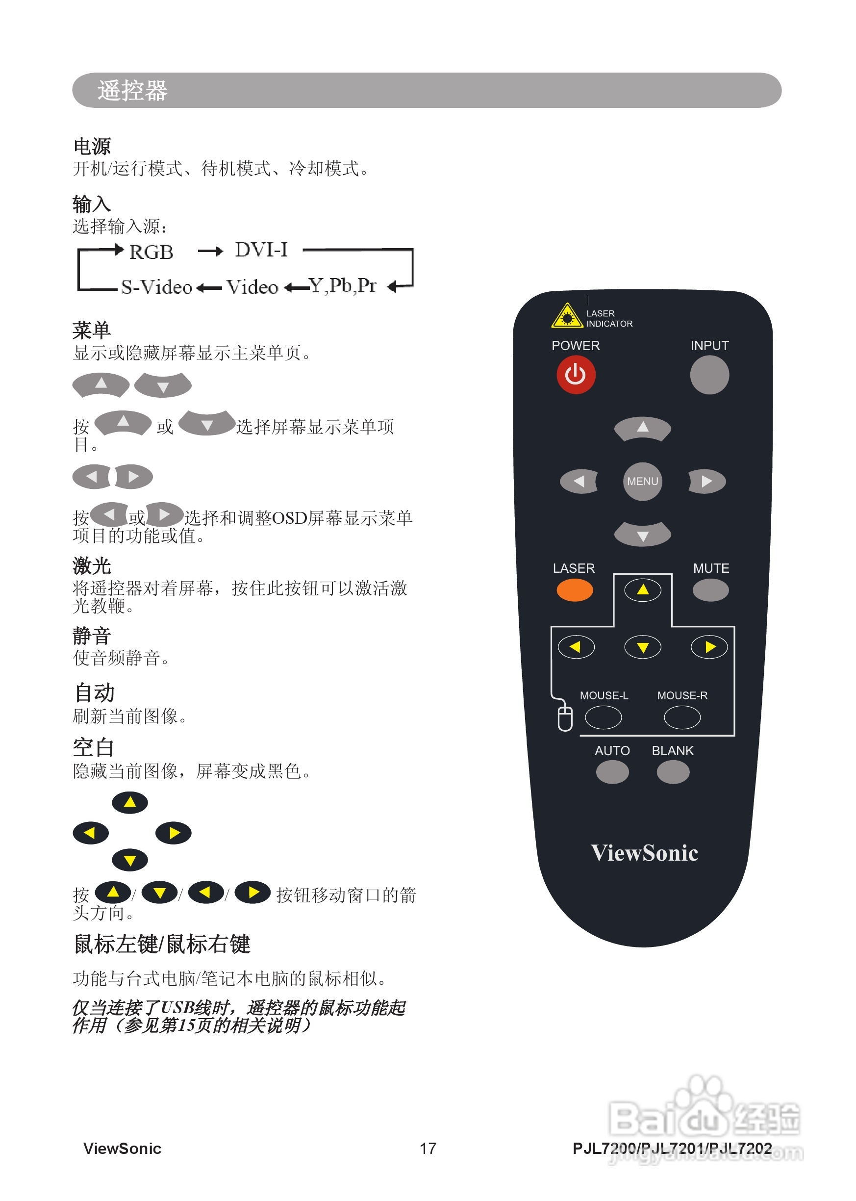 优派PJL7200投影机使用说明书:[3]