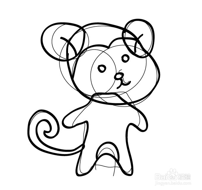 ai如何绘制一个卡通猴子的方法