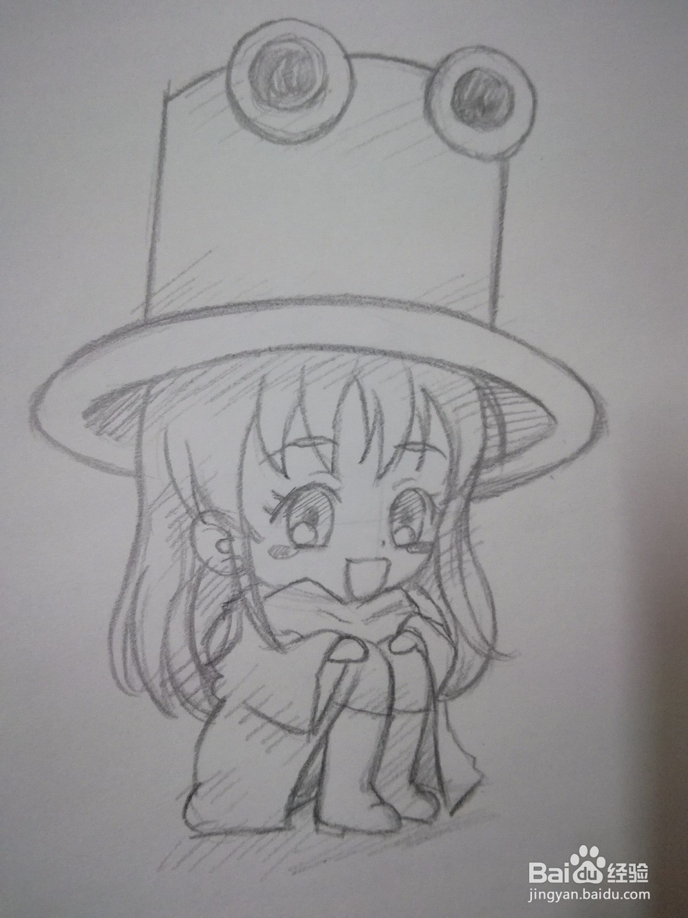 怎么画一个蹲坐着的Q版漫画人物