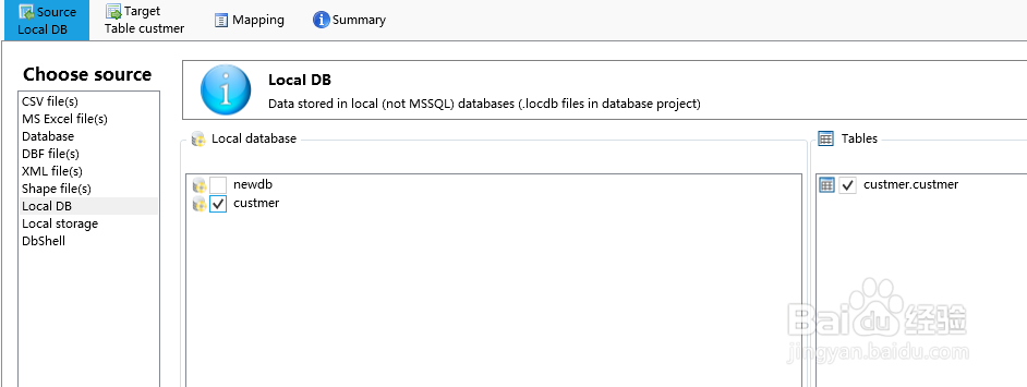 如何用SQL DB Studio从local db中导入数据
