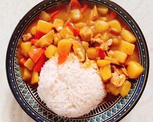 咖喱鸡肉饭的做法