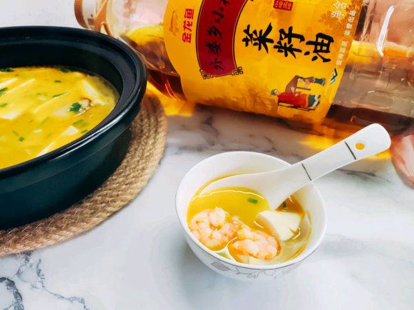 金汤虾仁豆腐羹
