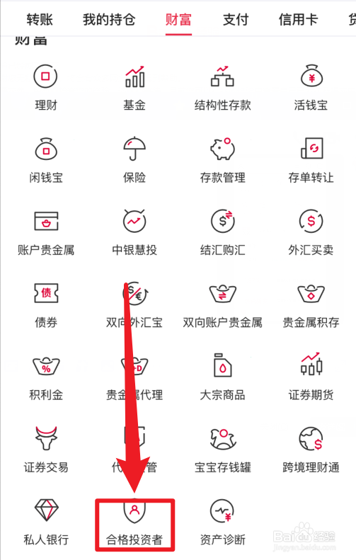 中国银行APP合格投资者在哪里