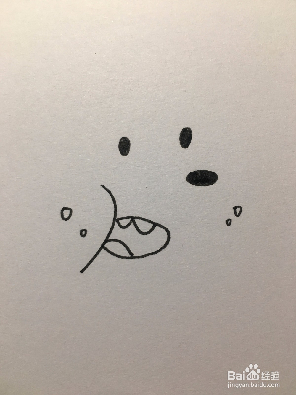 手绘简笔画:一只正在吃零食的大熊