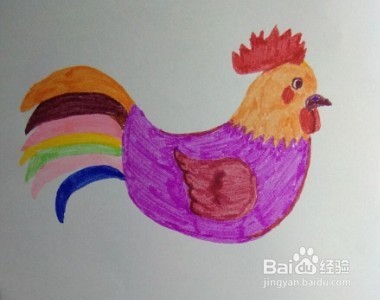 公鸡画法教程(3)亲子简笔画,公鸡怎么画?