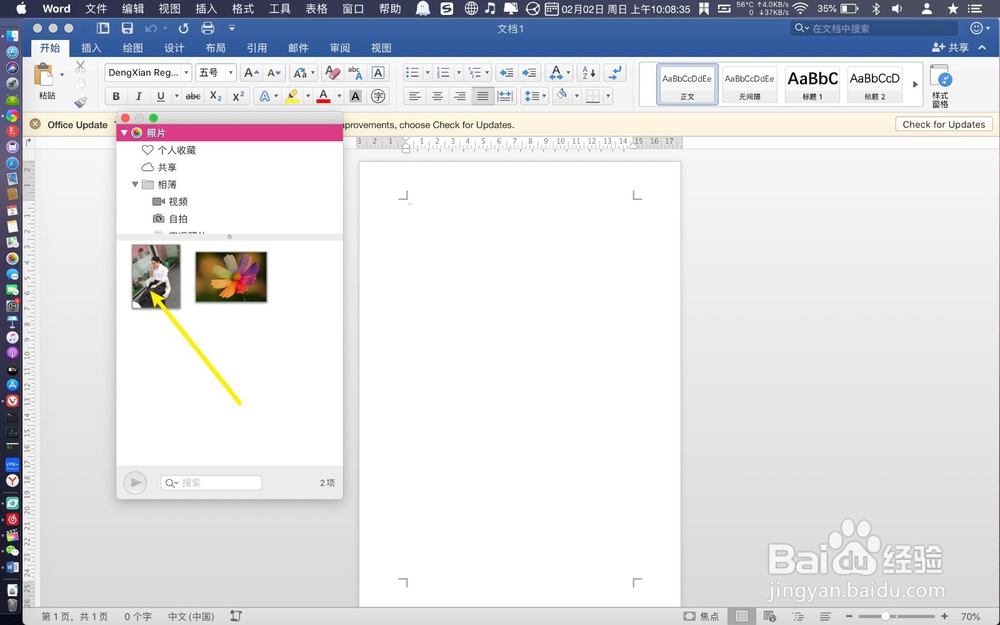 苹果电脑word文件怎么插入照片