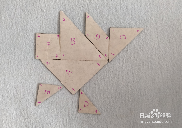 用七巧板怎样拼一只鸡？（拼法五：小鸡）