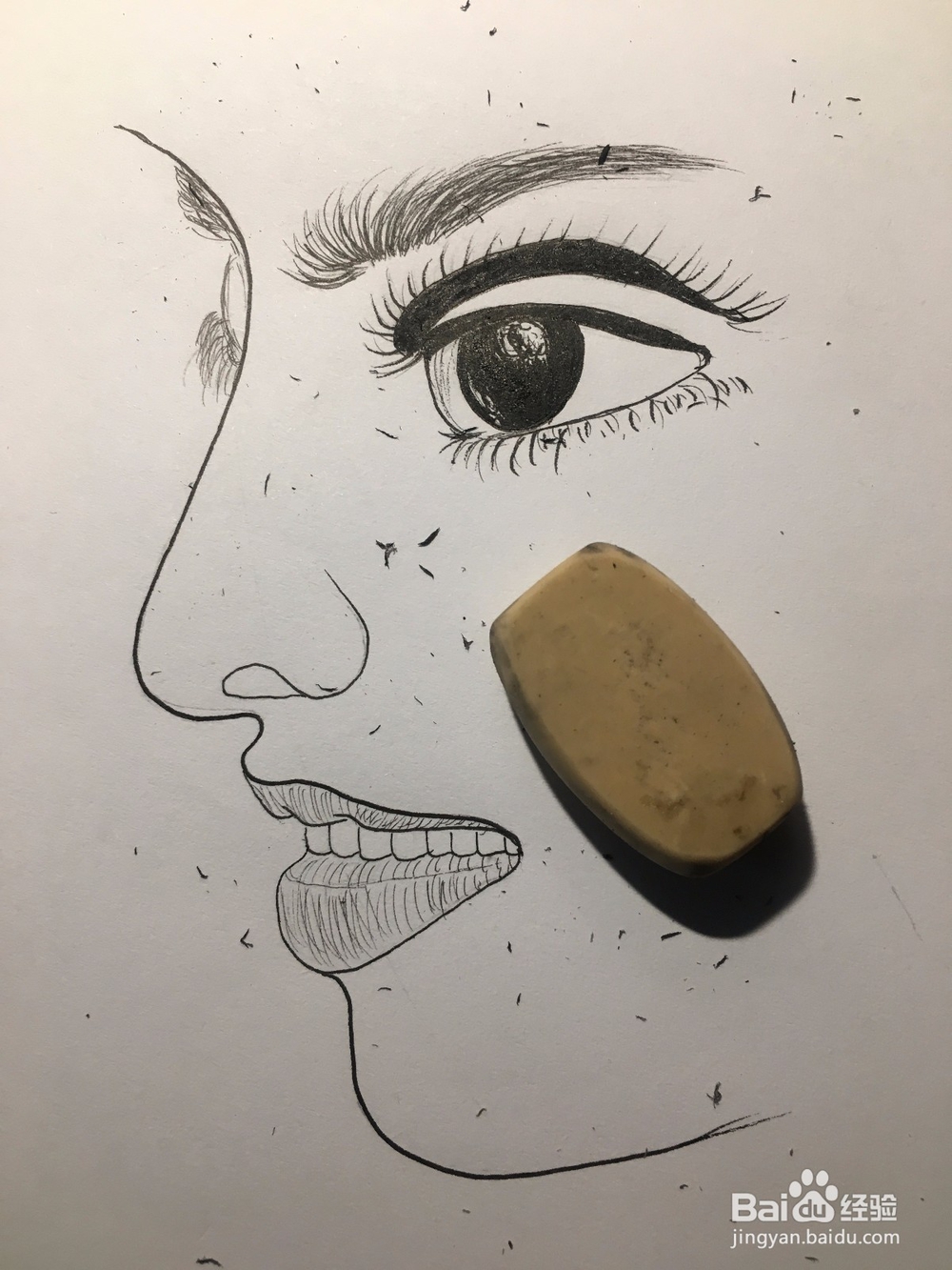 画女人的侧脸 画眼睛鼻子嘴唇 人脸简笔画