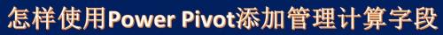 怎样使用Power Pivot添加管理计算字段