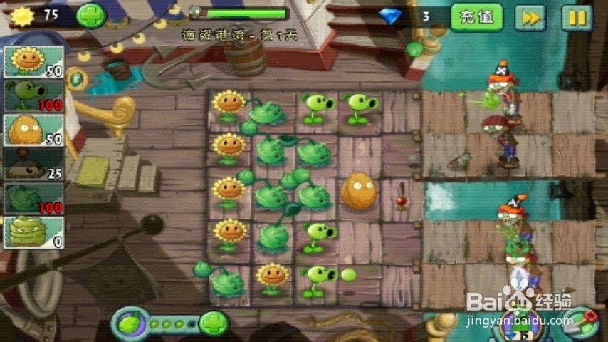 植物大战僵尸2游戏攻略之海盗湾第一天