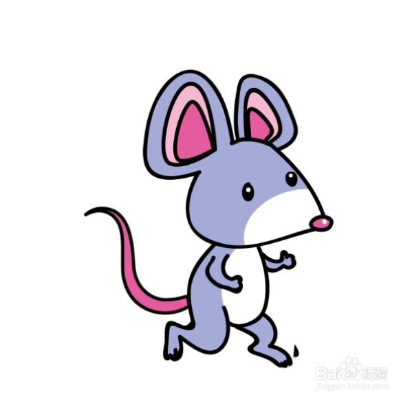 老鼠头简笔画彩色图片