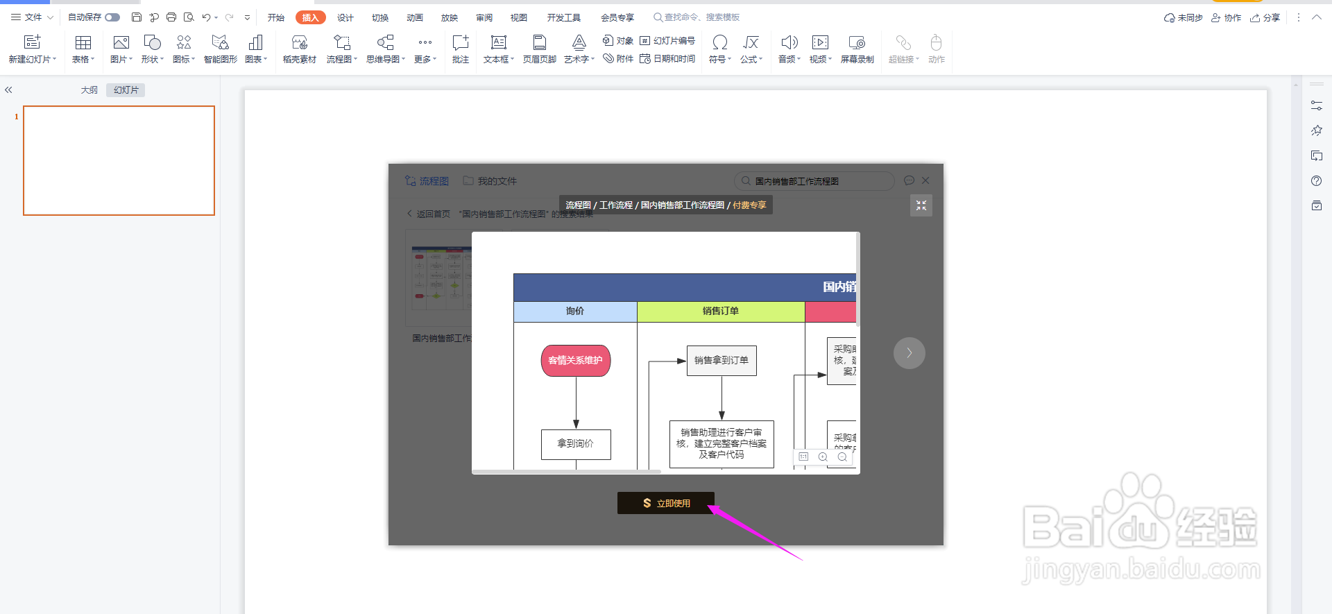 国内销售部工作流程图怎么制作
