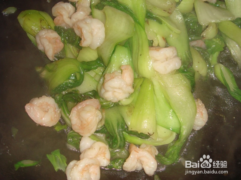 5分钟炒菜——油菜炒虾仁