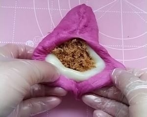 火龙果麻薯欧包的做法