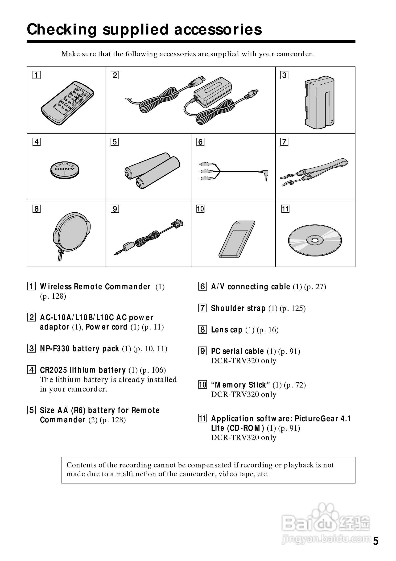 索尼DCR-TRV120数码摄像机说明书:[1]