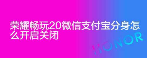 荣耀畅玩20微信支付宝分身怎么开启关闭