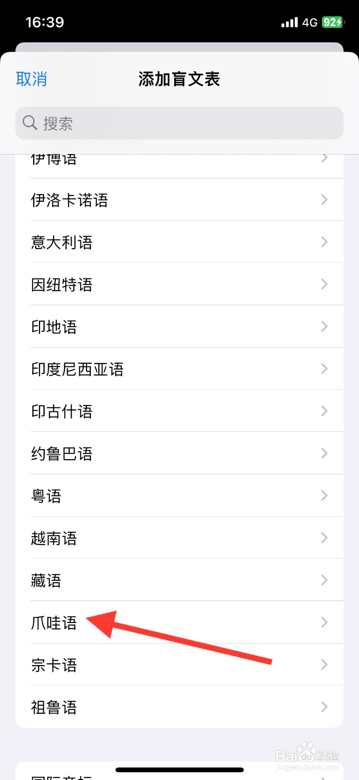 手机iPhone旁白添加爪哇语盲文表
