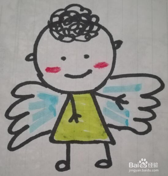 小天使的画法 天使的简笔画