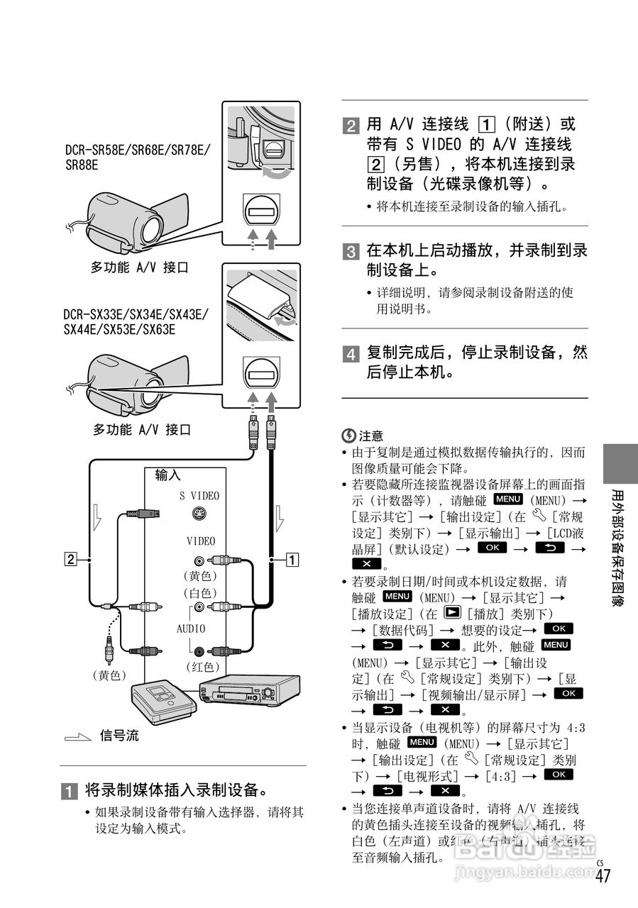 索尼DCR-SX53E数码摄录一体机使用手册:[5]