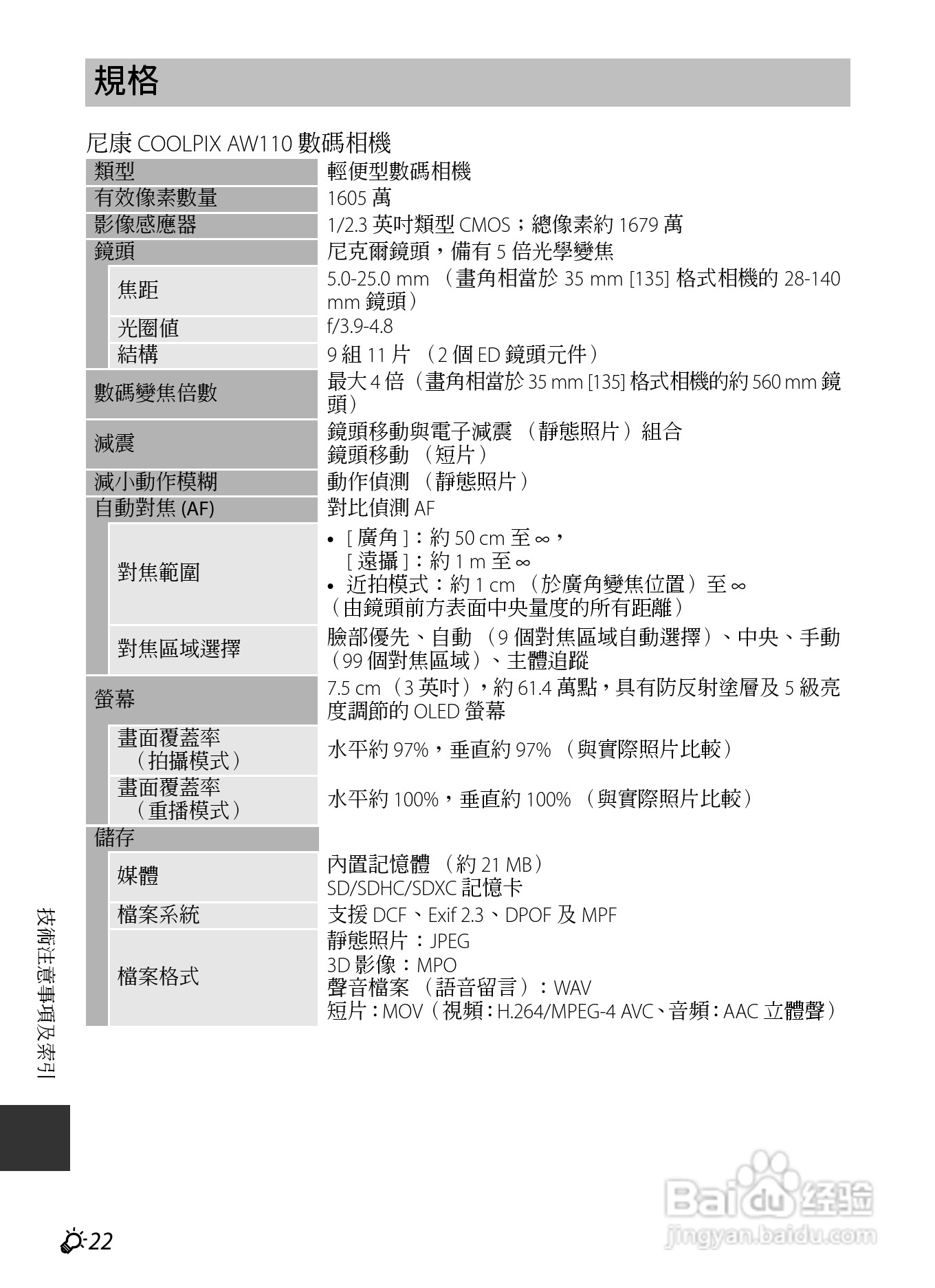 尼康COOLPIX AW110数码相机说明书:[24]