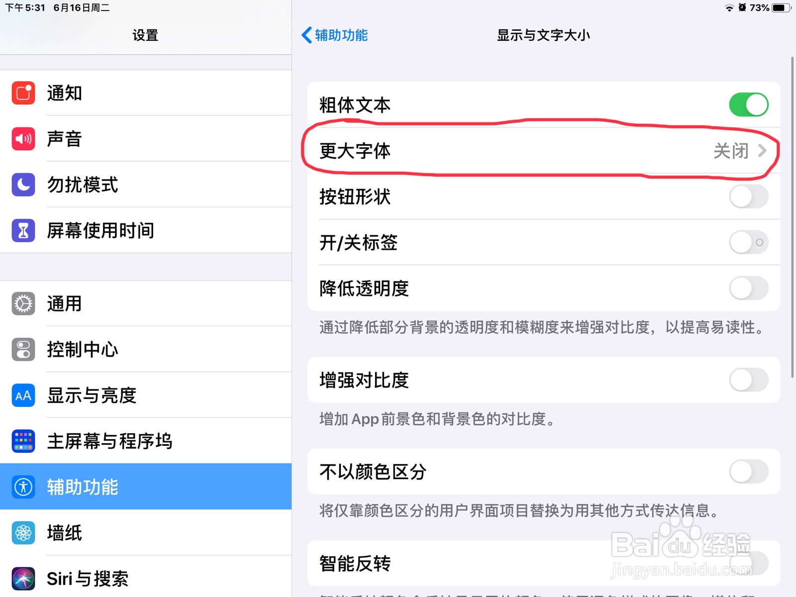 iPad怎么使用最大字体