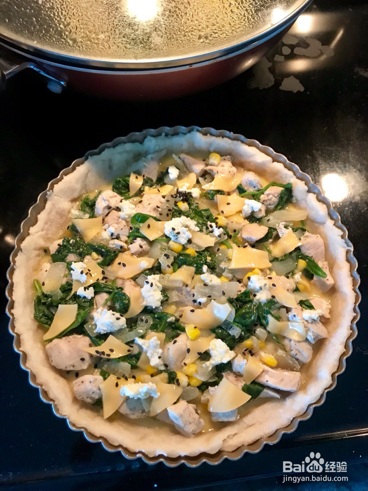 鸡胸肉菠菜咸派的做法