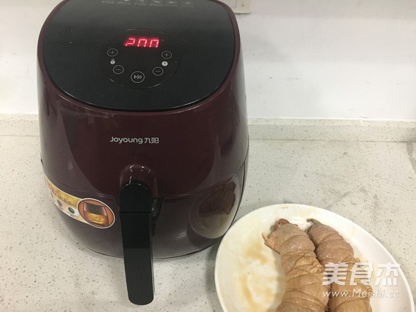 不用油的鸡肉蔬菜卷