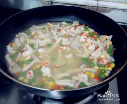 【菌菇豌豆虾汤】简单做法