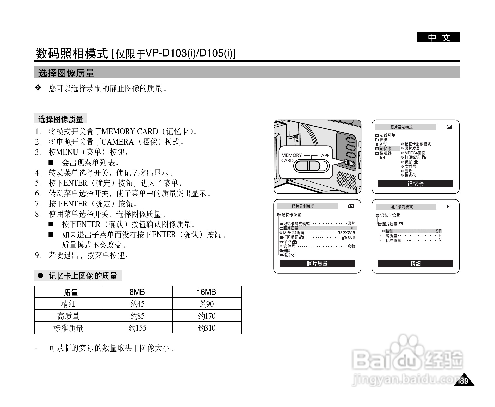 三星VP-D101数字摄录一体机用户说明书:[9]
