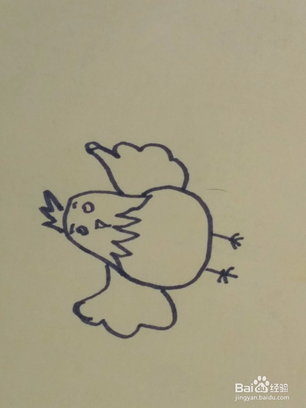 儿童绘画跳舞的小母鸡