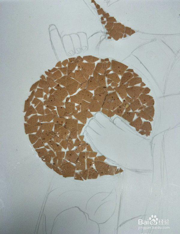 蛋壳粘贴画diy教程