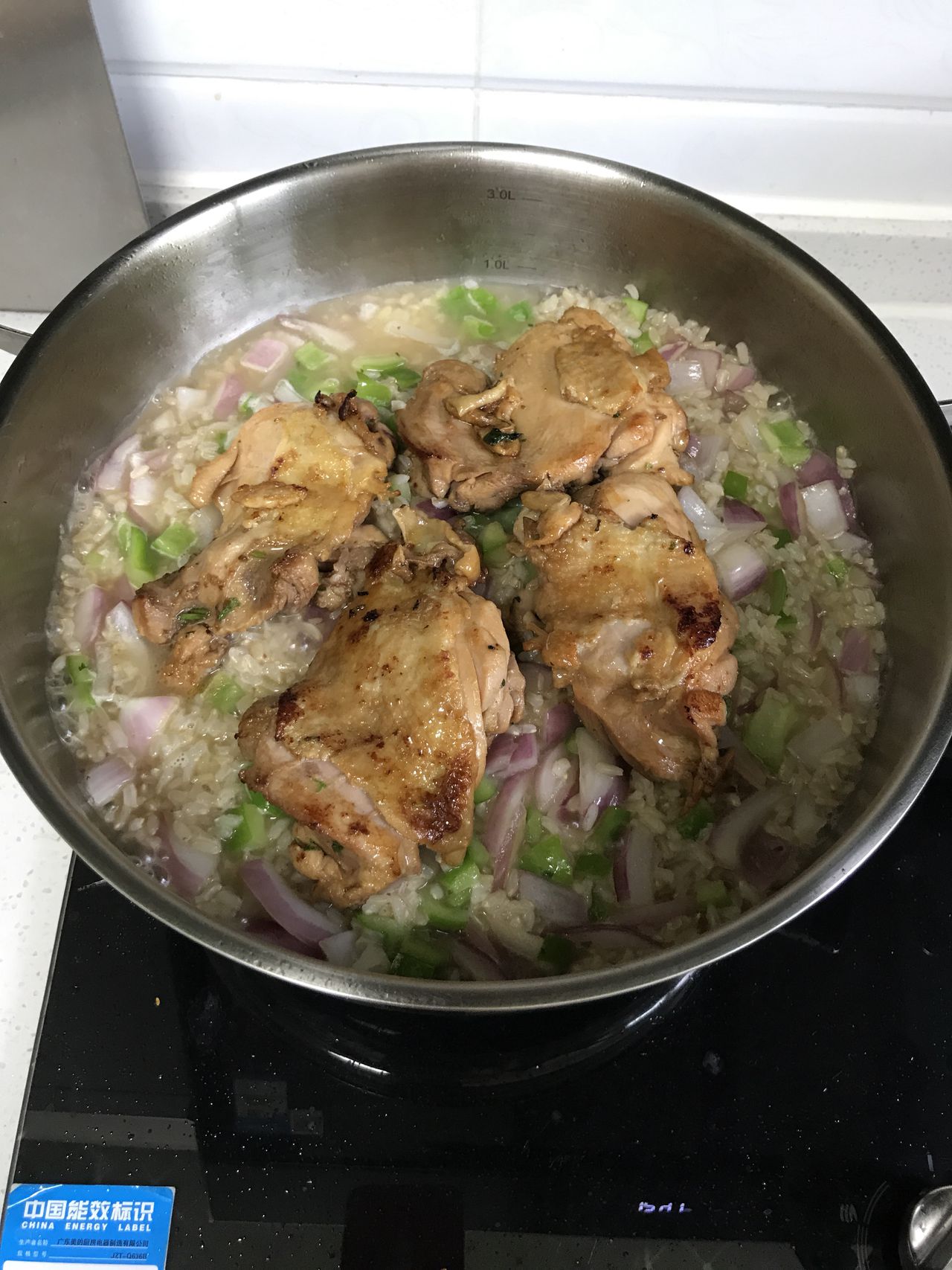 香煎鸡腿糙米饭,原来饭还可以做的这么美味!