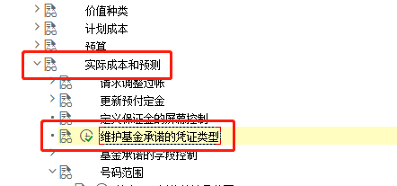 SAP PS如何定义基金承诺的凭证类型
