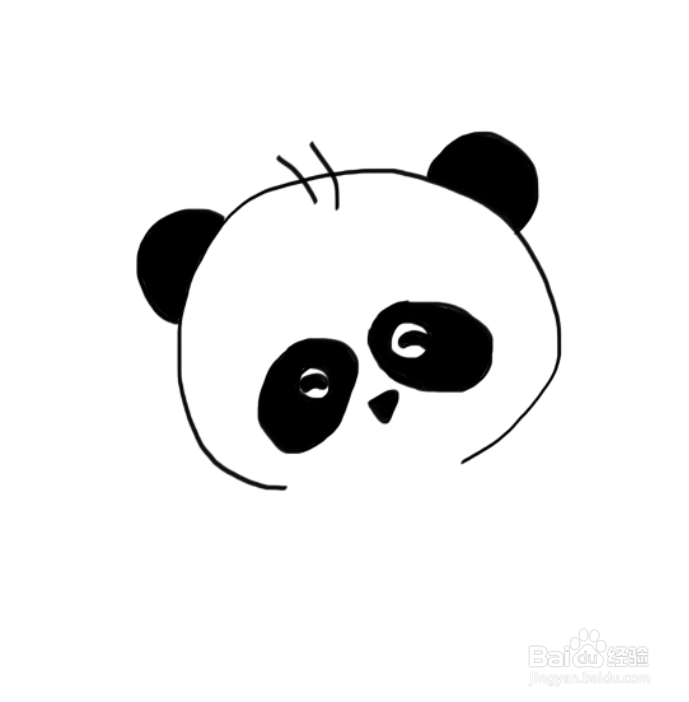熊猫眼睛怎么画简笔画图片