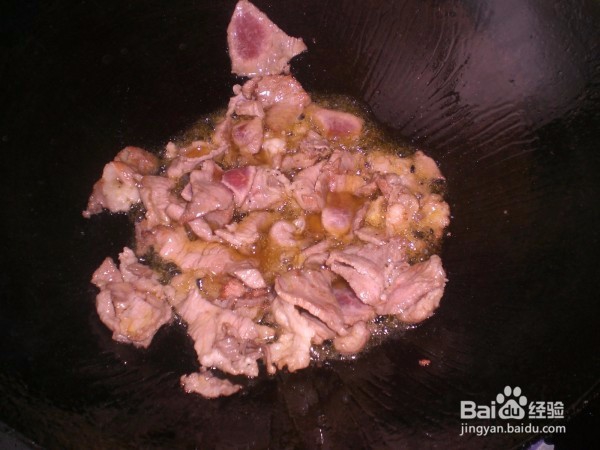肉片炒长豆（豇豆）