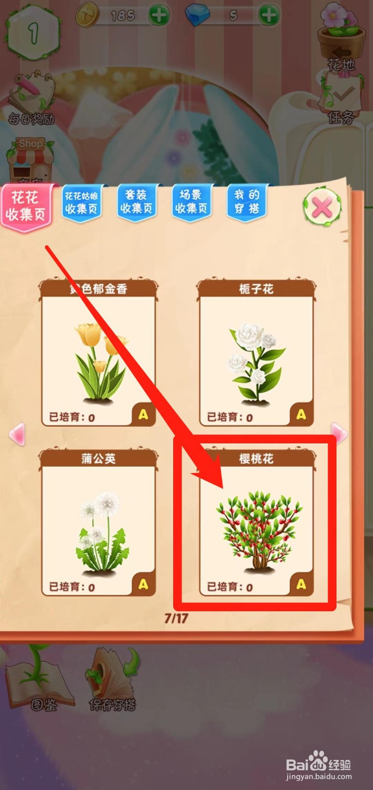 花花姑娘之魔法花园如何查看蒲公英稀有度