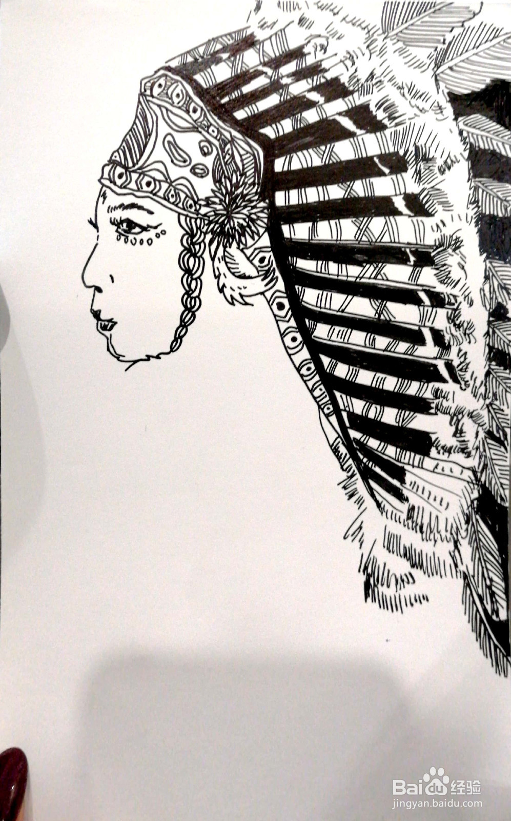 印第安美女装饰画怎么画