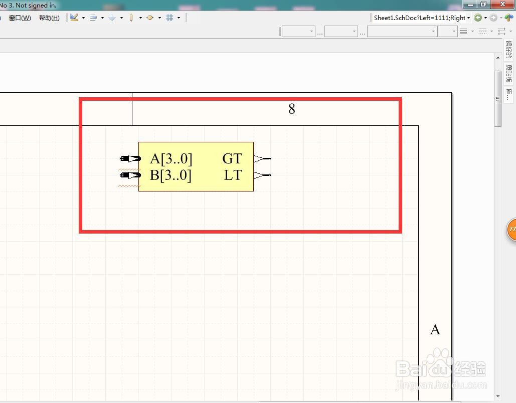 如何在AD中放置4位总线幅度比较器？