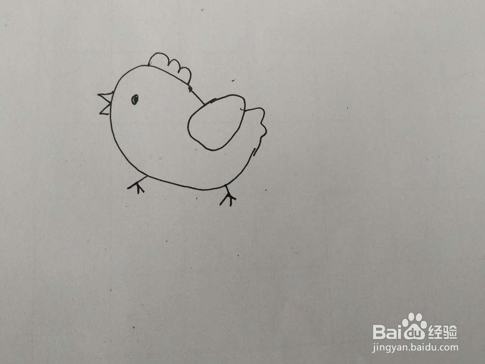 小鸡简笔画怎么画、怎么画可爱的小鸡
