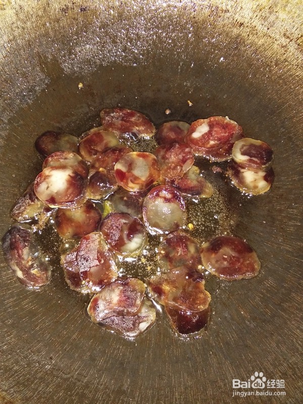 风味腊肠炒油菜心