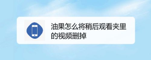 油果怎么将稍后观看夹里的视频删掉