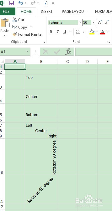 C# Excel 中设置文字对齐方式、方向和换行