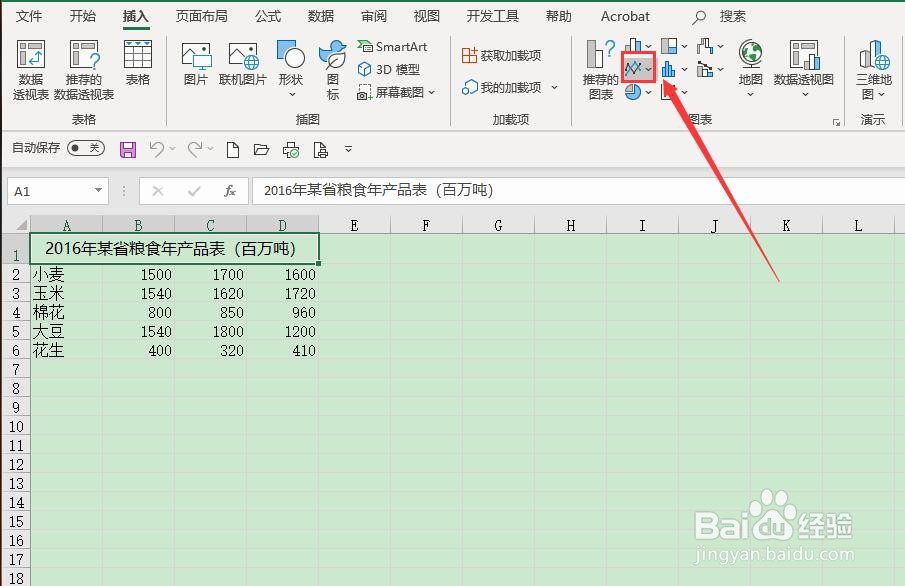 Excel中如何把数据用折线图的形式表现出来