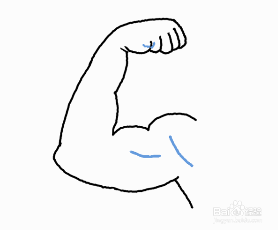 肌肉手臂的简笔画图片